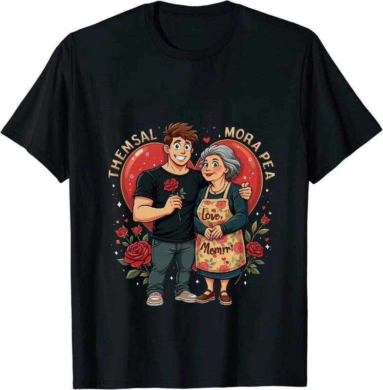 [100% Cotton] Sweet Grandma And Boy With Rose Heartwarming Love Mommi T-Shirt Design Hoodie, Sweatshirt | HypeDripTees.com