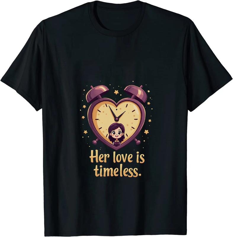 [100% Cotton] Timeless Love Heart Clock Whimsical Graphic T-Shirt Hoodie, Sweatshirt | HypeDripTees.com