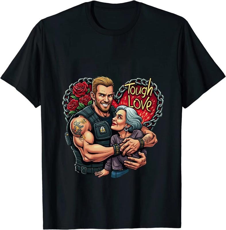 [100% Cotton] Tough Love Heart Chain Roses Strong Man Grandma Hug T-Shirt Design Hoodie, Sweatshirt | HypeDripTees.com