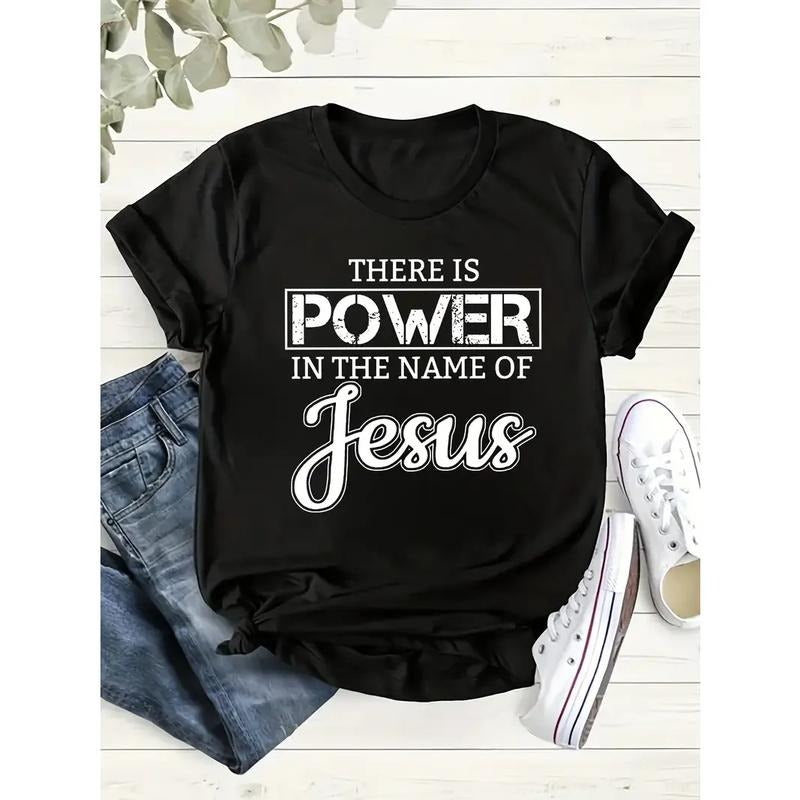 [100% Cotton] Trendy Casual Everyday Versatile Letter Print Women'S Round Neck Short Sleeve T-Shirt Hoodie, Sweatshirt