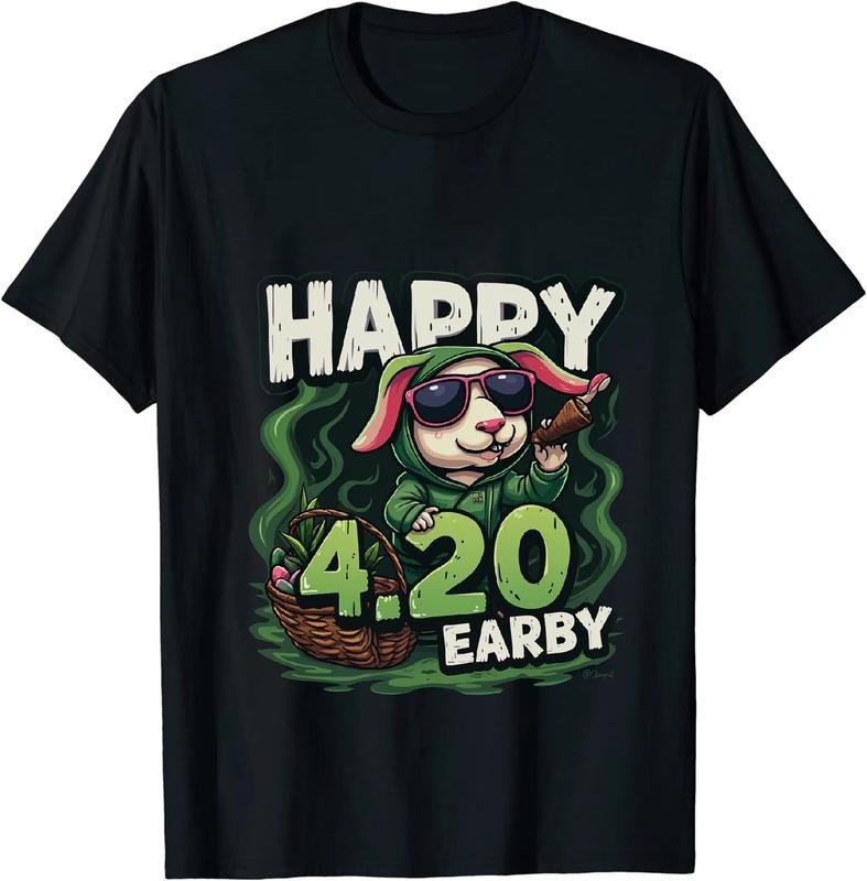 [100% Cotton] Trendy Easter Bunny 420 T - Shirt With Egg Basket And Smoke Hoodie, Sweatshirt | HypeDripTees.com