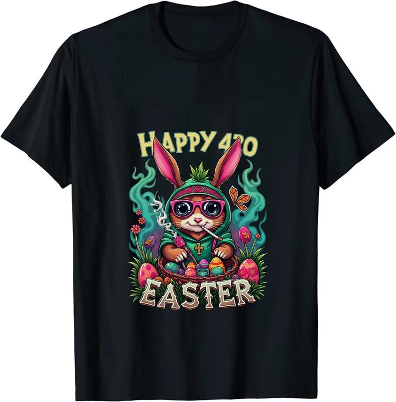[100% Cotton] Tycoon Happy 4 - 20 Easter T - Shirt With Bunny And Egg Decor Hoodie, Sweatshirt | HypeDripTees.com