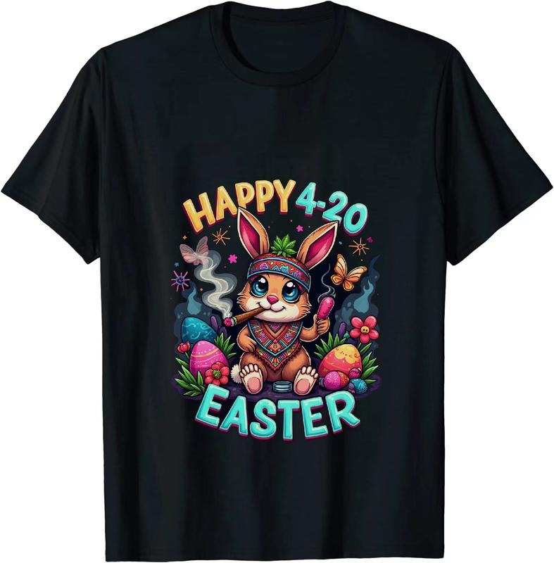 [100% Cotton] Unique Happy 4 - 20 Easter Bunny T