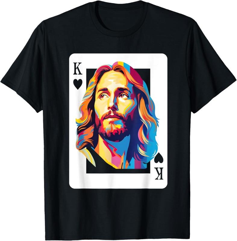 [100% Cotton] Vibrant King Playing Card Art Colorful Graphic T-Shirt For Men And Women Hoodie, Sweatshirt | HypeDripTees.com