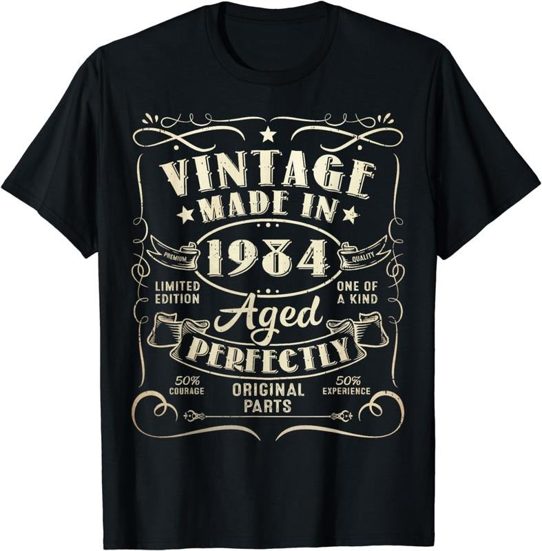 [100% Cotton] Vintage 40th Birthday Decorations Men Funny 1984 40 Birthday T-Shirt Hoodie, Sweatshirt | HypeDripTees.com