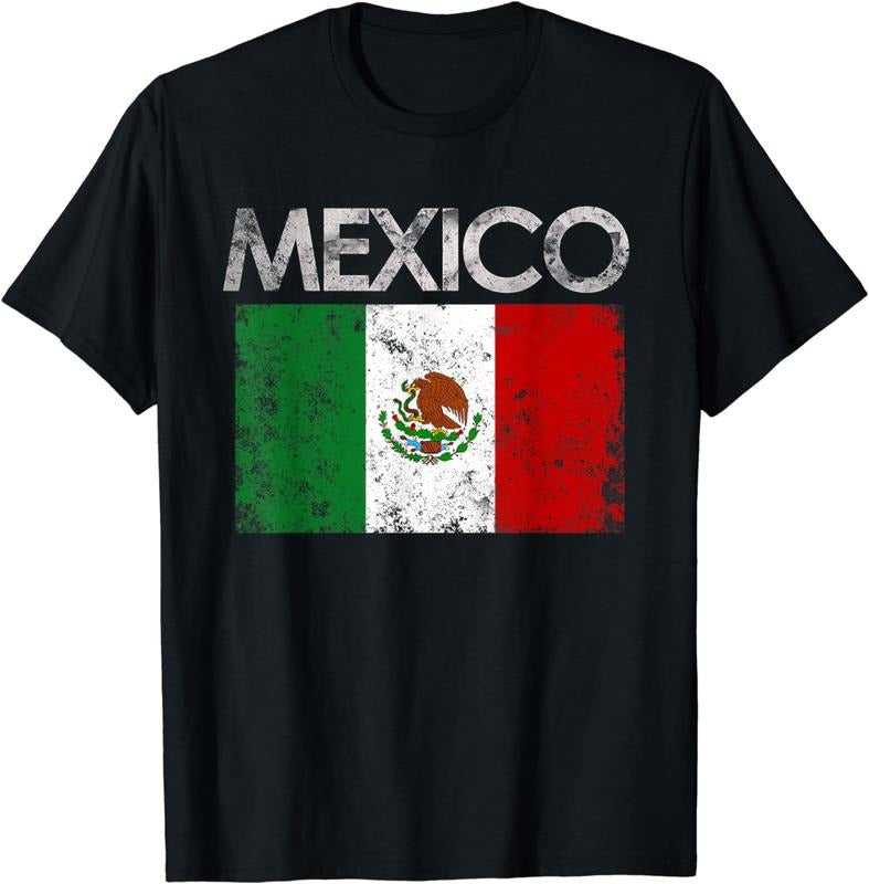 [100% Cotton] Vintage Mexico Flag Eagle Snake Design Distressed Style T-Shirt Hoodie, Sweatshirt | HypeDripTees.com