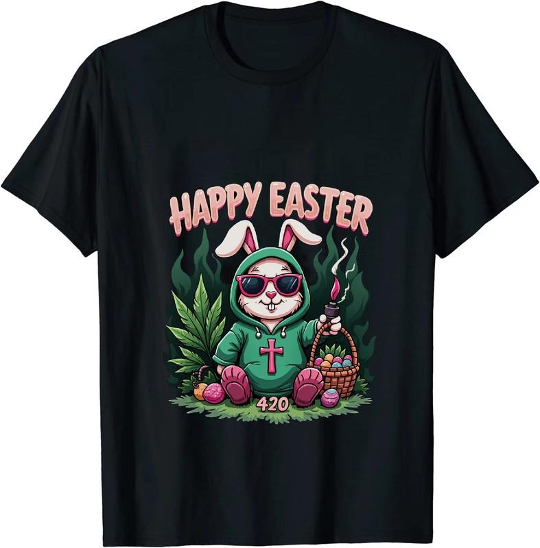 [100% Cotton] Viscountly Easter 420 T - Shirt With Bunny And Basket Hoodie, Sweatshirt | HypeDripTees.com