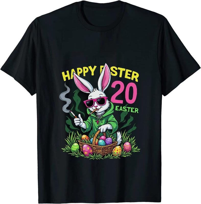 [100% Cotton] Vlogger Virtuoso Happy 4 - 20 Easter Bunny T - Shirt With Egg Art Hoodie, Sweatshirt | HypeDripTees.com