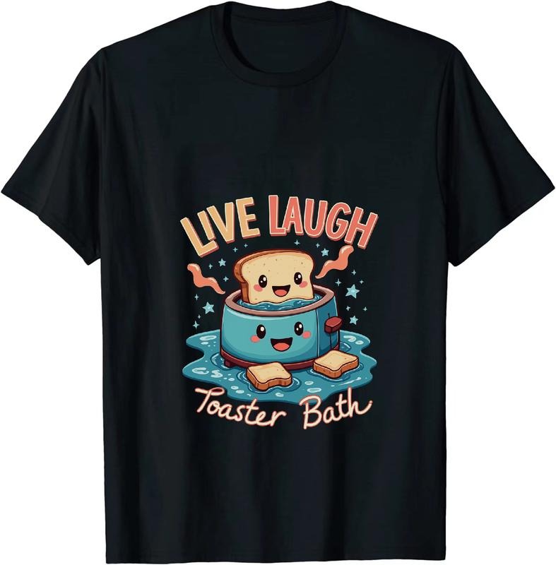 [100% Cotton] Whimsical Toaster Bath With Smiling Bread T-Shirt Design For Fun Outfits Hoodie, Sweatshirt | HypeDripTees.com