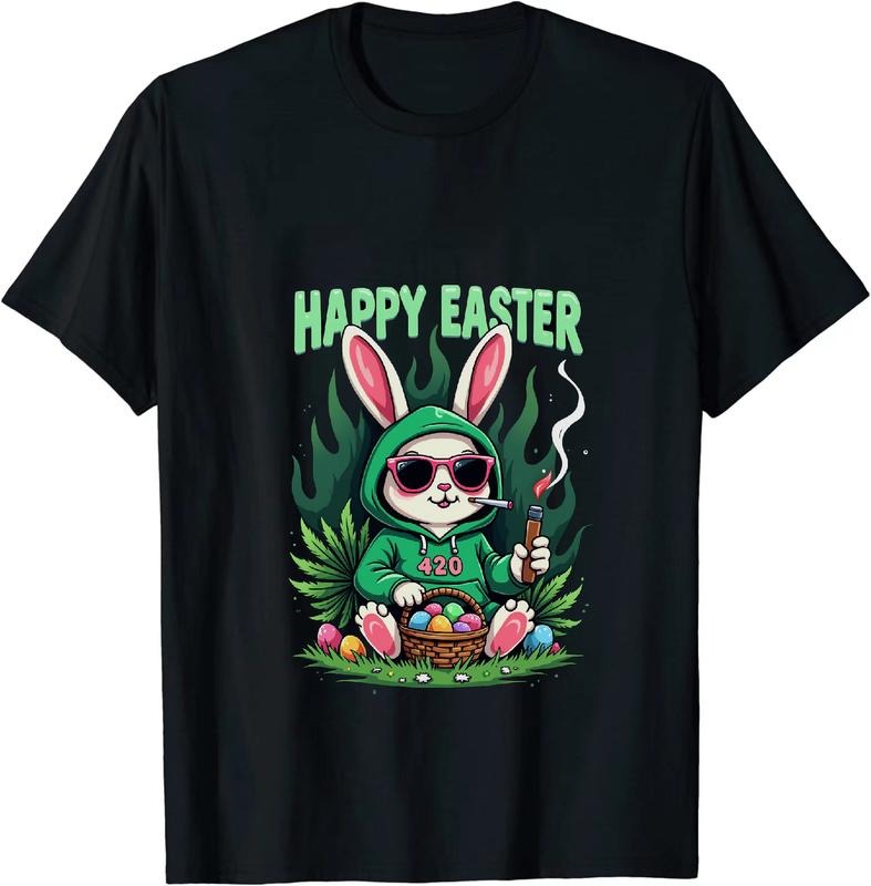 [100% Cotton] YouTuber Sensation Happy Easter 420 T - Shirt With Bunny Hoodie, Sweatshirt | HypeDripTees.com