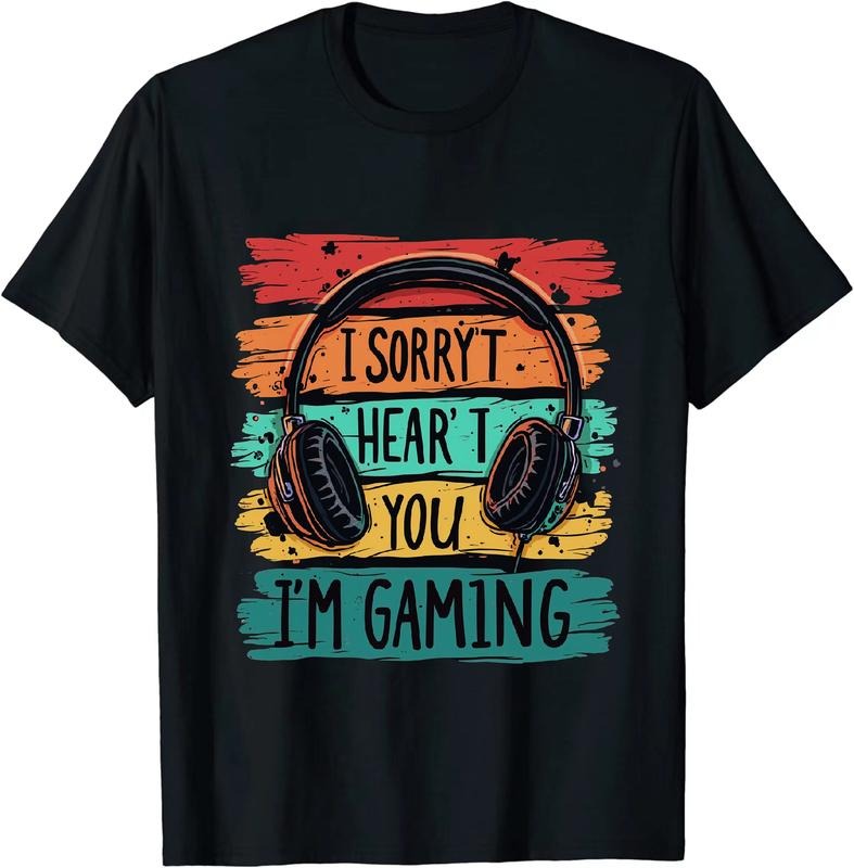 [100% Cotton] Zesty Gamer T - Shirt Sorry I Can't Heou I'm Gaming for Gaming