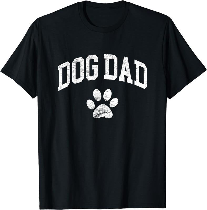 [100% Cotton] graphic tees [100% Cotton] Dog Dad Vintage Distressed Design - Funny Dog Paw - Retro T-Shirt Hoodie, Sweatshirt