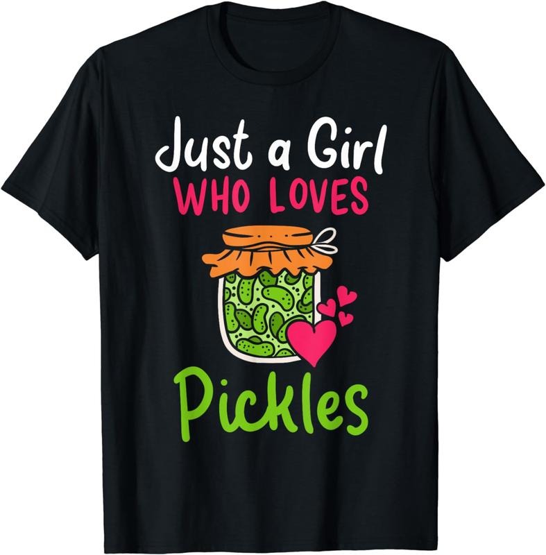 [100% Cotton] graphic tees [100% Cotton] Pickles Just A Girl Who Loves Pickles Canning T-Shirt Hoodie, Sweatshirt