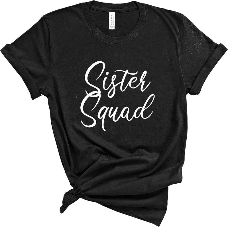 [100% Cotton] graphic tees [100% Cotton] Sister Squad Shirt. Sister Shirt. Unisex T-Shirt. Family Shirt. Hoodie, Sweatshirt