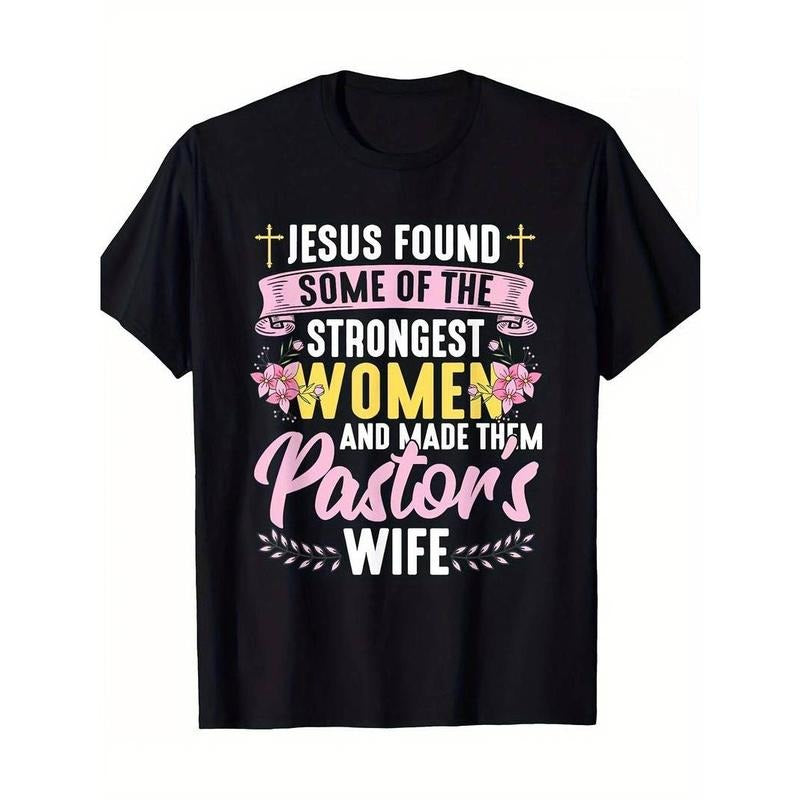 [100% Cotton] graphic tees Best Pastor Wife Thanks Church Christian Pastor Wife Gift T-shirt -220g-100% Cotton T-shirt...