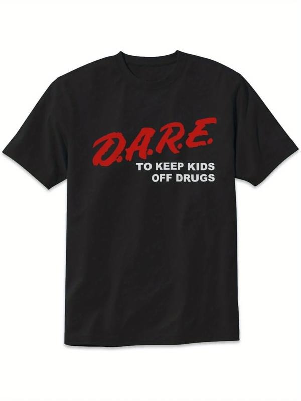 [100% Cotton] graphic tees Black Cotton 90s Retro Graphic Tee - Men's Vintage D.A.R.E. Inspired T-Shirt Hoodie, Sweatshirt