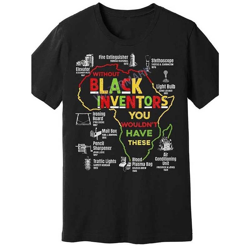[100% Cotton] graphic tees Black Inventors Black History Month African 27399 funny Men'S Short Sleeve T-shirt black TT4...