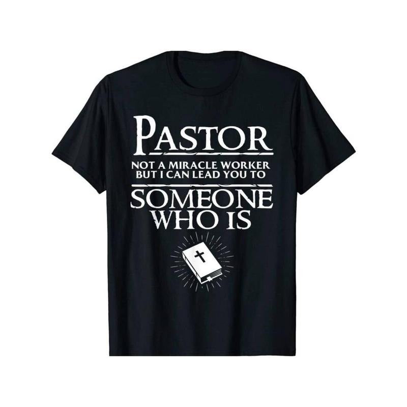 [100% Cotton] graphic tees Christian Pastor T-Shirt, Cotton Blend Crew Neck Tee, Regular Fit, with Geometric Pattern...