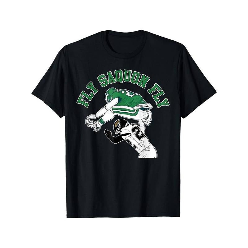 [100% Cotton] graphic tees Fly Saquon Graphic T-Shirt, 100% Cotton, Casual Crew Neck Hoodie, Sweatshirt | HypeDripTees.com