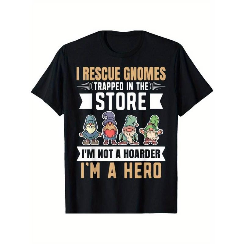 [100% Cotton] graphic tees Garden Lover I Rescue Gnomes Not A Hoarder A Hero Gardener T-Shirt Hoodie, Sweatshirt