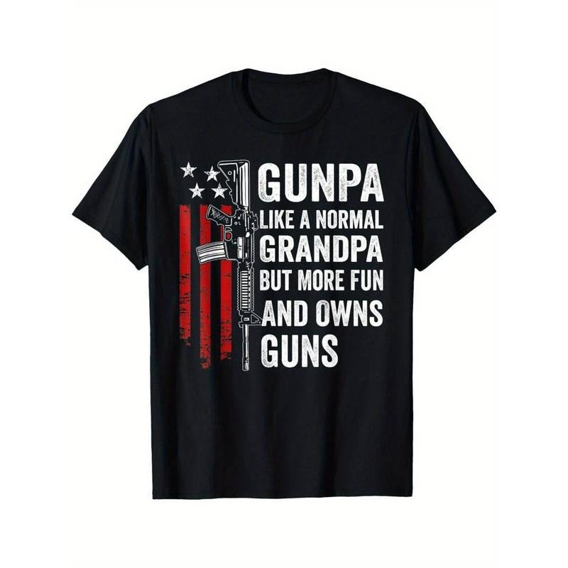 [100% Cotton] graphic tees Gunpa Like A Normal Grandpa But More Fun And Owns Guns T-Shirt Hoodie, Sweatshirt