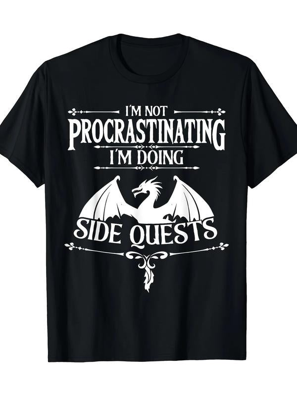[100% Cotton] graphic tees I'm Not Procrastinating I'm Doing Side Quests RPG Gamers T-Shirt Hoodie, Sweatshirt