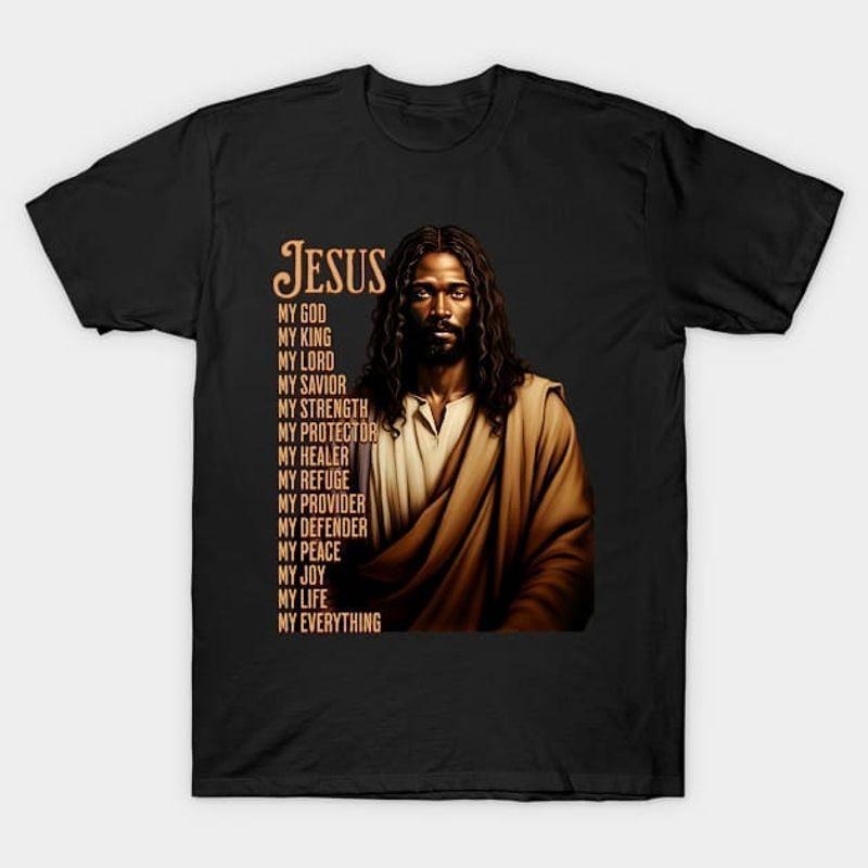 [100% Cotton] graphic tees Jesus Is My Everything, Black Jesus Comfortable Men'S Round Neck Short Sleeve T-Shirt Hoodie,...