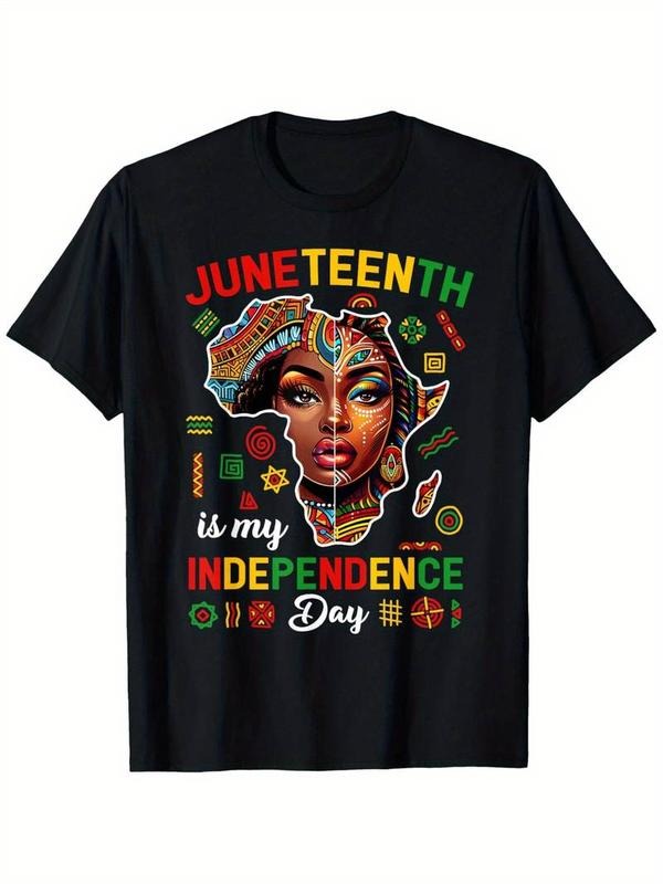 [100% Cotton] graphic tees Juneteenth Is My Independence Day 1865 Black African Women T-Shirt July 4th US Independence Day T-shirt