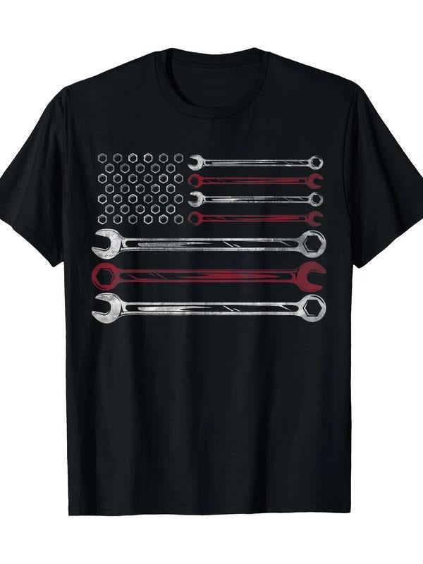[100% Cotton] graphic tees Mens Patriotic Mechanic Flag American Car Repairman Gift USA Flag T-Shirt 100% Cotton Hoodie,...
