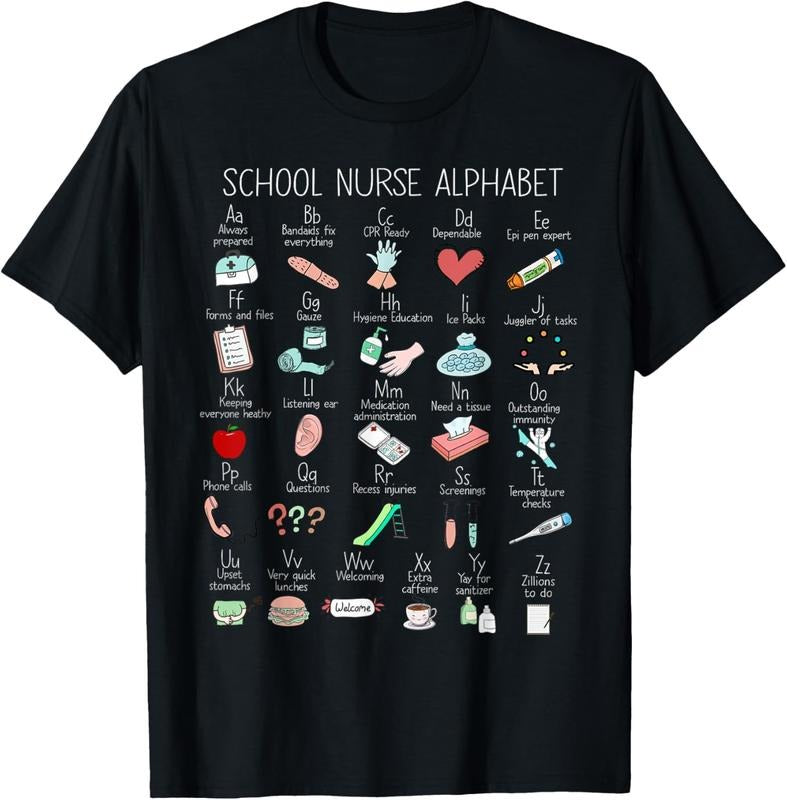 100% Cotton ABC School Nurse Alphabet Nurse Appreciation Nurse Educator T-Shirt Hoodie, Sweatshirt | HypeDripTees.com