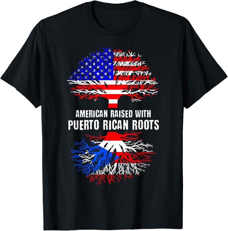 100% Cotton American Raised With Puerto Rican Roots USA Flag Puerto Rico T-Shirt Hoodie, Sweatshirt | HypeDripTees.com