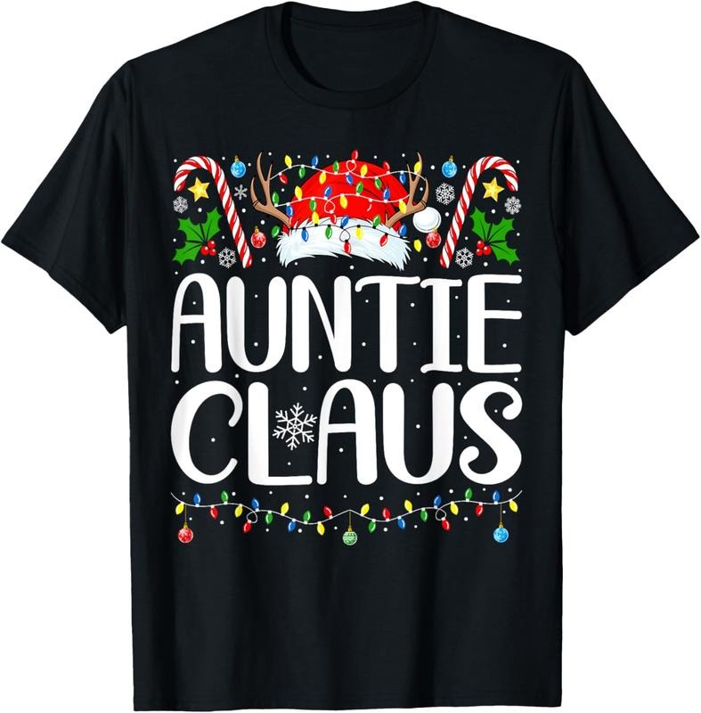 100% Cotton Auntie Claus Christmas Aunt Xmas Matching Family Christmas T-Shirt Hoodie, Sweatshirt | HypeDripTees.com