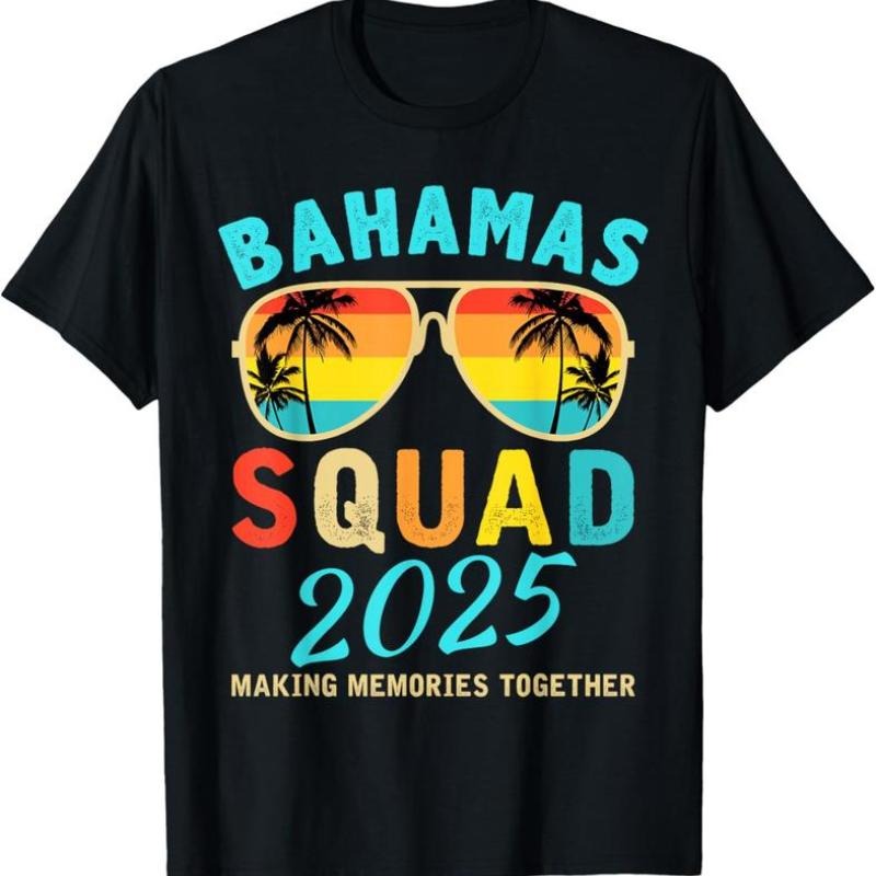 100% Cotton Bahamas Vacation 2025 Squad Family Friends Matching Group T-Shirt Hoodie, Sweatshirt | HypeDripTees.com