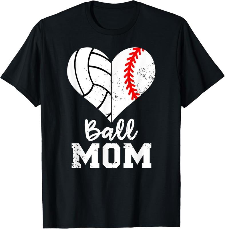 100% Cotton Ball Mom Heart Funny Baseball Volleyball Mom T-Shirt Hoodie, Sweatshirt | HypeDripTees.com