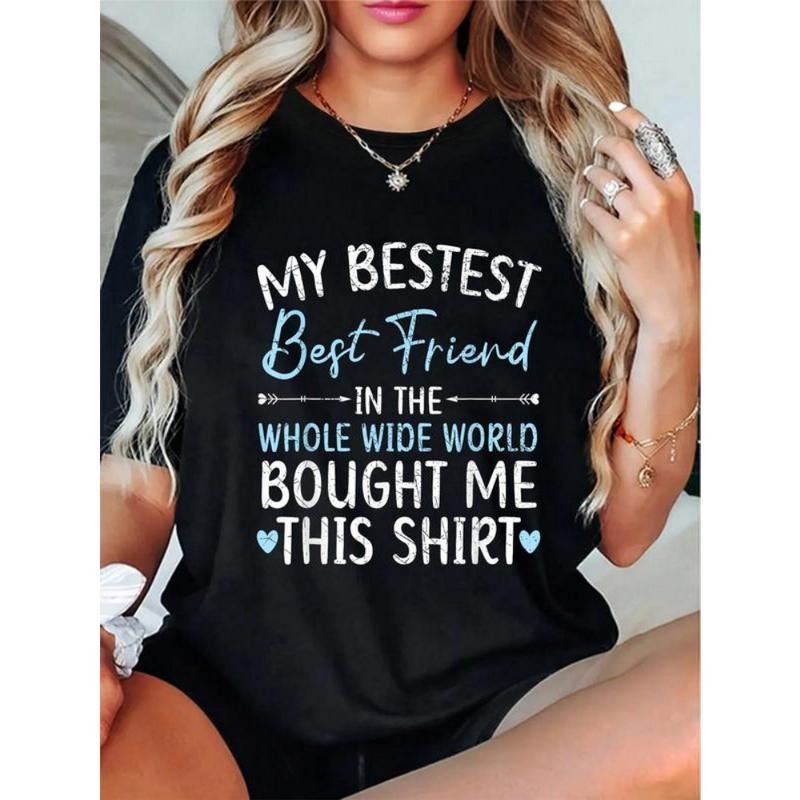 100% Cotton Best Friend Forever Friendship Bestie BFF T-Shirt Casual Short Sleeve Shirt Hoodie, Sweatshirt | HypeDripTees.com