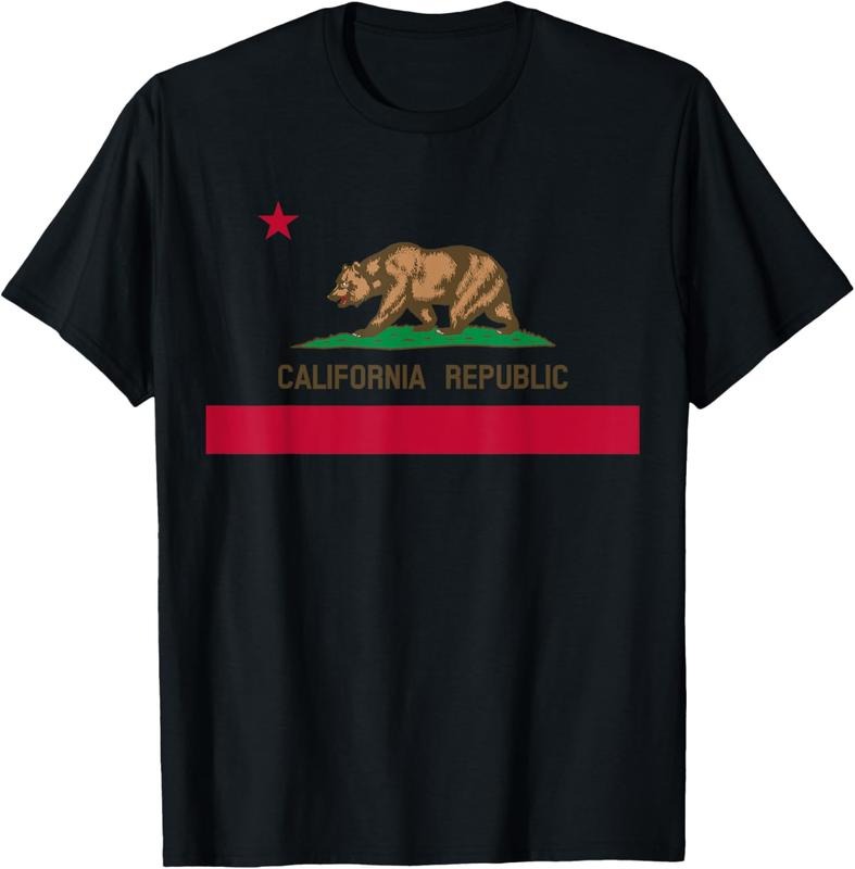 100% Cotton California Republic Flag Patriotic State Travel USA T-Shirt Hoodie, Sweatshirt | HypeDripTees.com