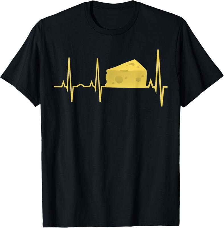 100% Cotton Cheese Heartbeat Shirt - Funny Cheese Lover Gift Tee T-Shirt Hoodie, Sweatshirt | HypeDripTees.com