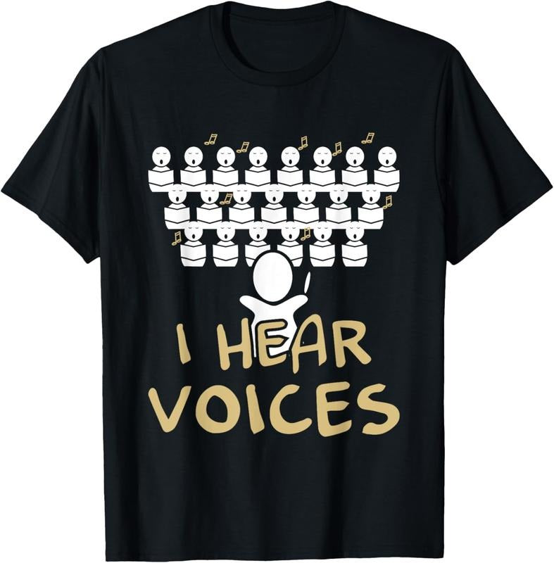 100% Cotton Choir Teacher Shirt I Hear Voices Funny Chorister Tee T-Shirt Hoodie, Sweatshirt | HypeDripTees.com