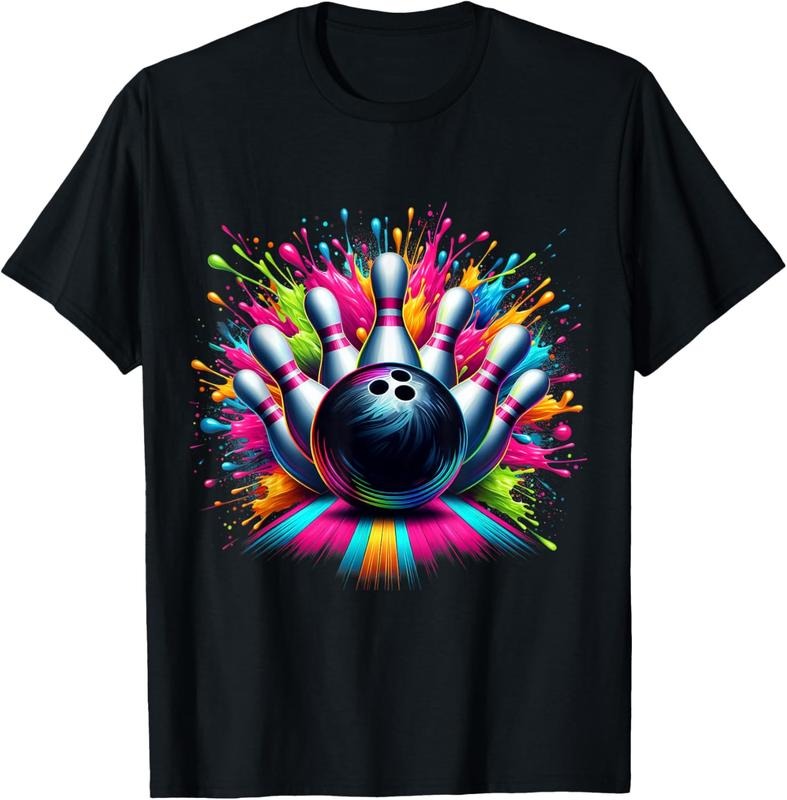 100% Cotton Colorful Bowling Game Day Bowling Cute Vibrant Color T-Shirt Hoodie, Sweatshirt | HypeDripTees.com