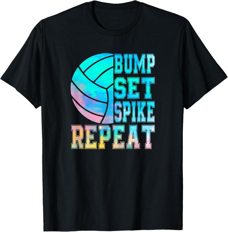 100% Cotton Colorful Teen Girls Volleyball Bump Set Spike Repeat T-Shirt Hoodie, Sweatshirt | HypeDripTees.com