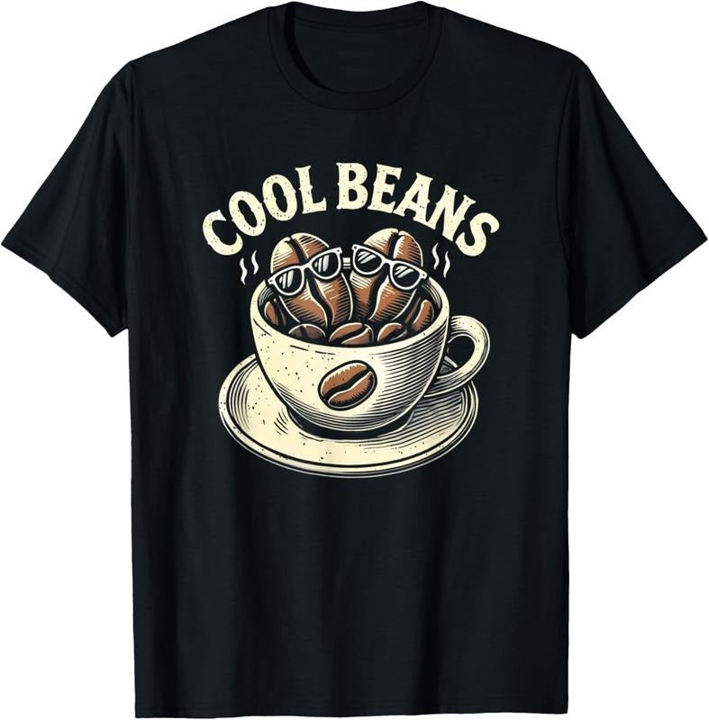 100% Cotton Cool Beans Coffee Caffeine Lover Retro Graphic Novelty T-Shirt Hoodie, Sweatshirt | HypeDripTees.com