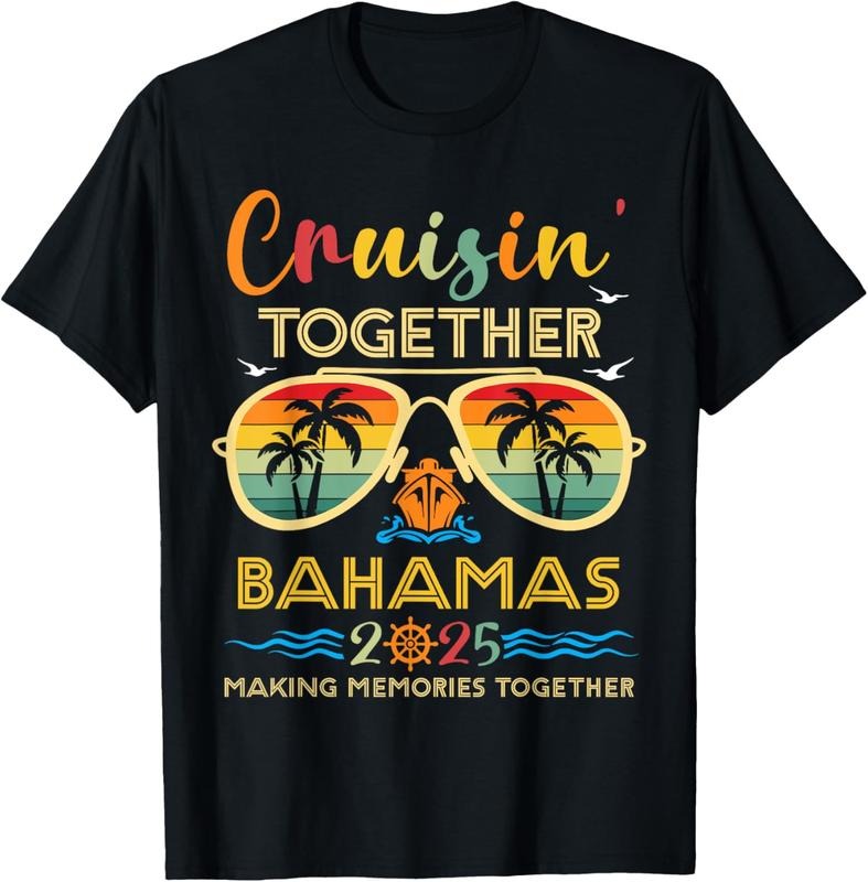 100% Cotton Cruisin Together Bahamas 2025 Trip Vacation Family Squad T-Shirt Hoodie, Sweatshirt | HypeDripTees.com
