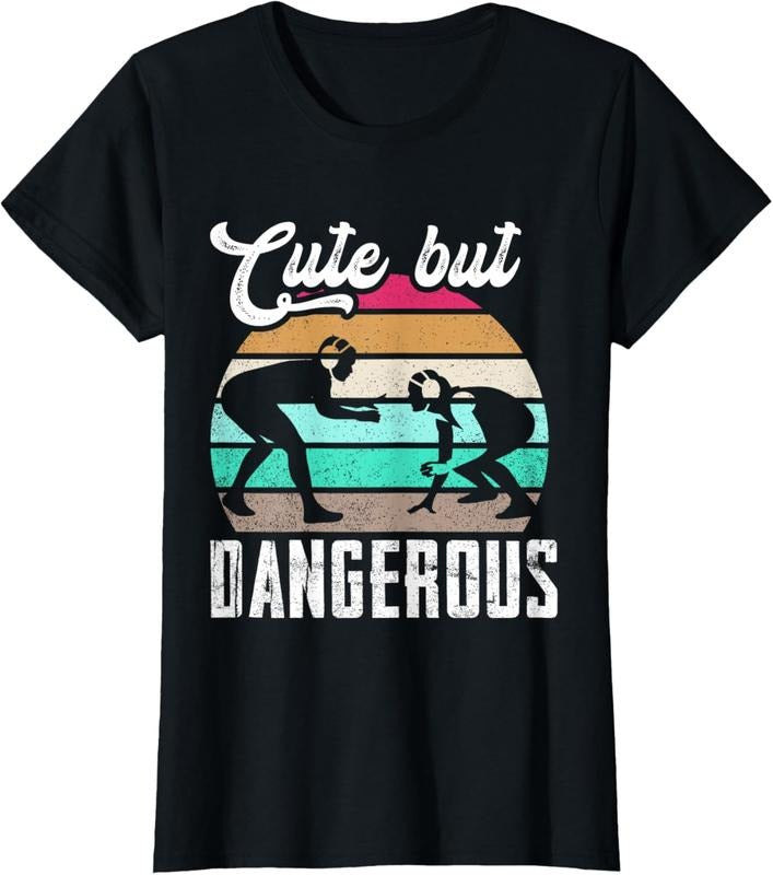 100% Cotton Cute But Dangerous Girls Wrestling Women Teen Girls T-Shirt Hoodie, Sweatshirt | HypeDripTees.com