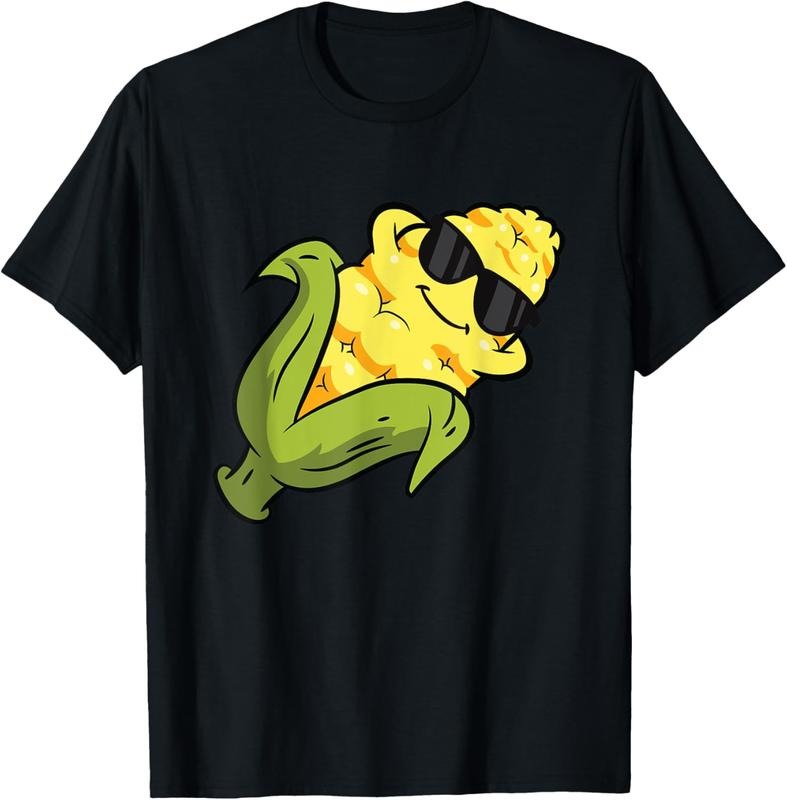 100% Cotton Cute Corn Fruit Relaxing Lazy Corn T-Shirt Hoodie, Sweatshirt | HypeDripTees.com