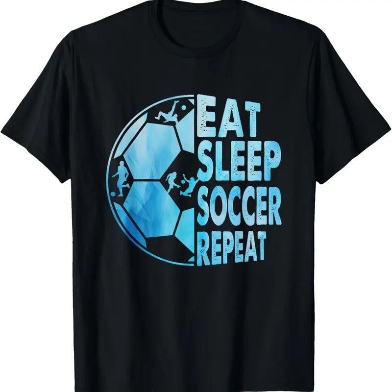 100% Cotton Eat Sleep Soccer Repeat For Youth Girls  Boys Purple T-Shirt Hoodie, Sweatshirt | HypeDripTees.com