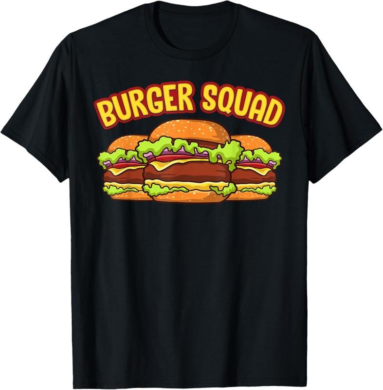100% Cotton Funny Burger Squad Cheeseburger Hamburger Burgers Food T-Shirt Hoodie, Sweatshirt | HypeDripTees.com