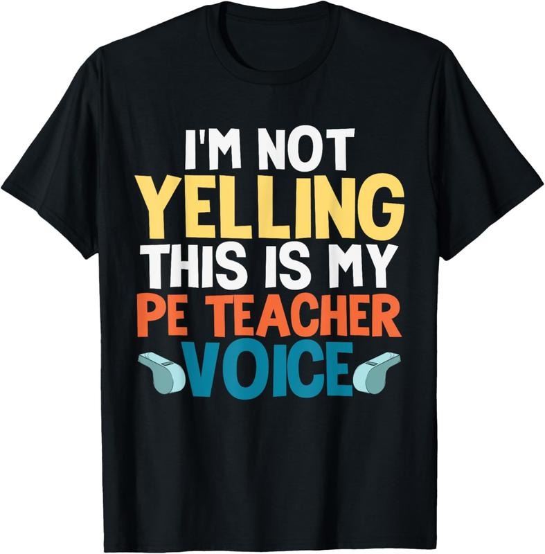 100% Cotton Funny I'm Not Yelling This Is My PE Teacher Voice Gift T-Shirt Hoodie, Sweatshirt | HypeDripTees.com