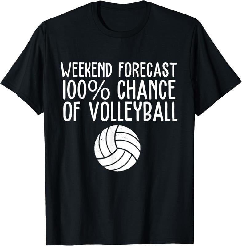 100% Cotton Funny Volleyball Weekend Forecast Volleyball T-Shirt Hoodie, Sweatshirt | HypeDripTees.com