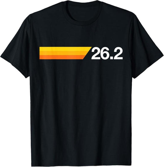 100% Cotton Gift For First Marathon 26.2 Marathoner Retro Runner T-Shirt