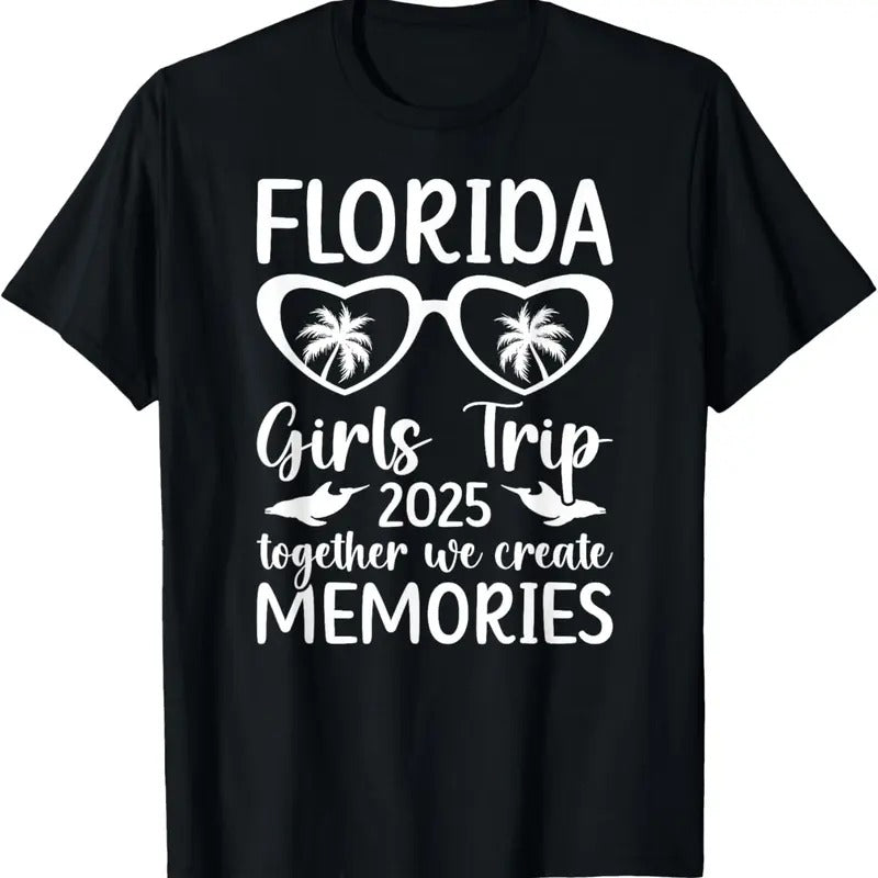 100% Cotton Girls Trip Florida 2025 We Create Memories Florida Vacation T-Shirt Hoodie, Sweatshirt | HypeDripTees.com